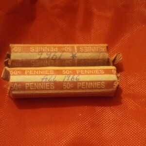 Wrapped Penny Rolls - Orange and White Coin Rolls